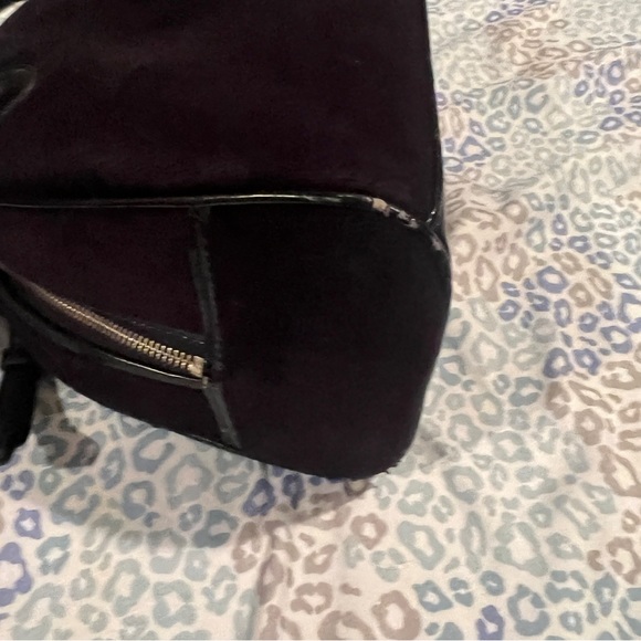 Black Vintage Juicy Couture Purse Bowler Bowling Bag Velour Satchel Y2K - Picture 9 of 13